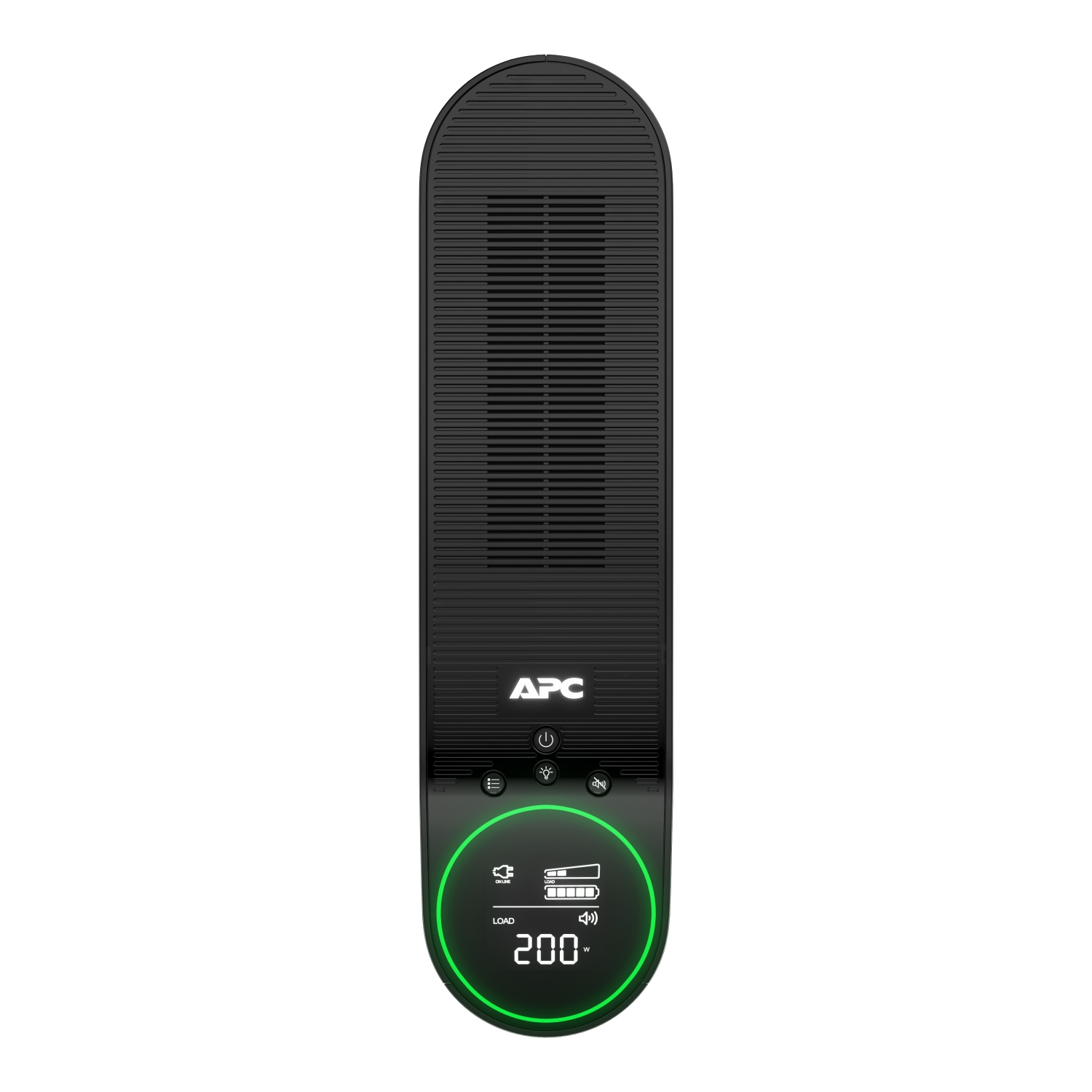 APC Back-UPS Pro for Gaming, 1500VA/900W, Tower, 120V, 10x NEMA 5-15R outlets, RGB Lights, Pure Sine Wave, Midnight (Black) Back View