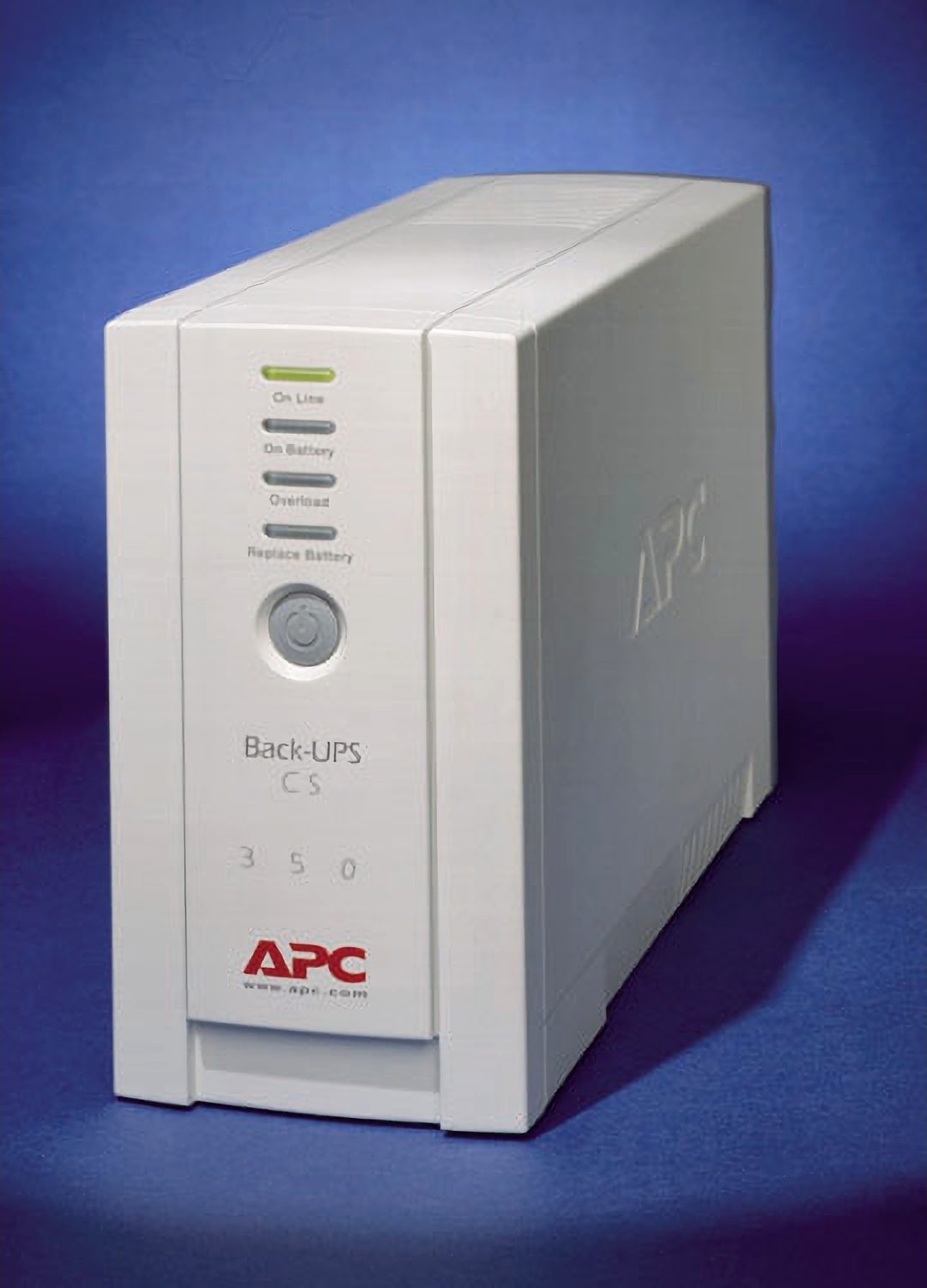 APC Back-UPS CS 350VA, 120V, 6 NEMA outlets (4 surge) Front View