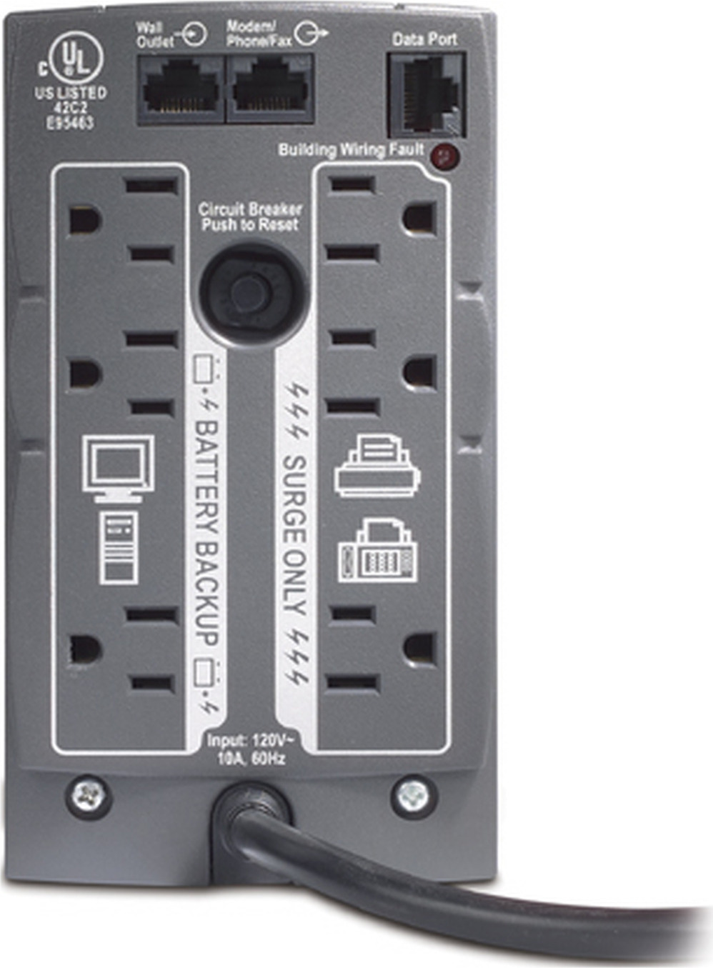 APC Back-UPS, 500VA, Tower, 120V, 6 NEMA 5-15R Outlets , User Replaceable Battery Hardware Detail