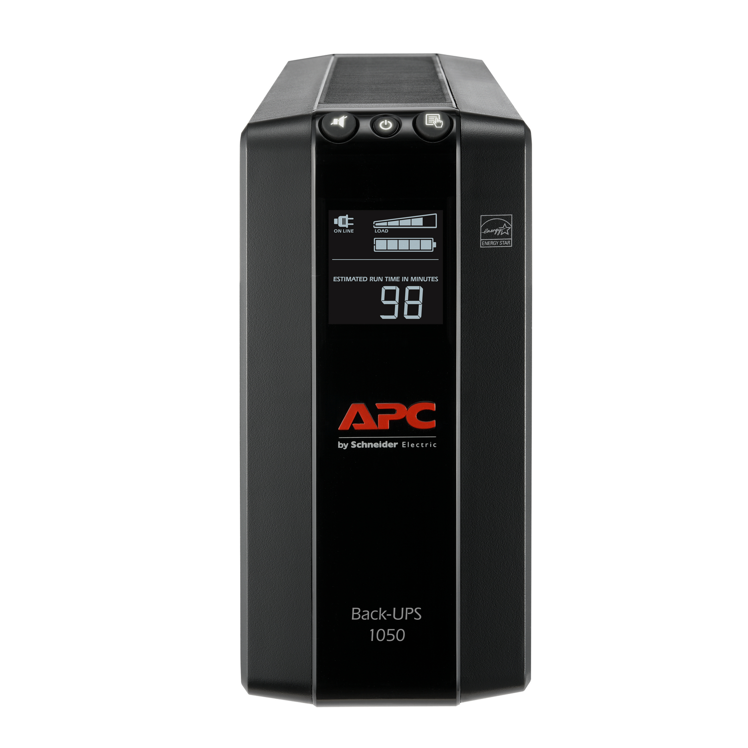 APC Back-UPS Pro 1050VA Retail, 1050VA, 600W, 8 outlets, LCD display Front View