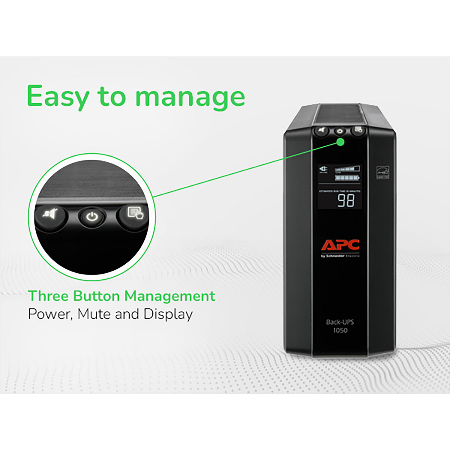 APC Back-UPS Pro 1050VA Retail, 1050VA, 600W, 8 outlets, LCD display View 7