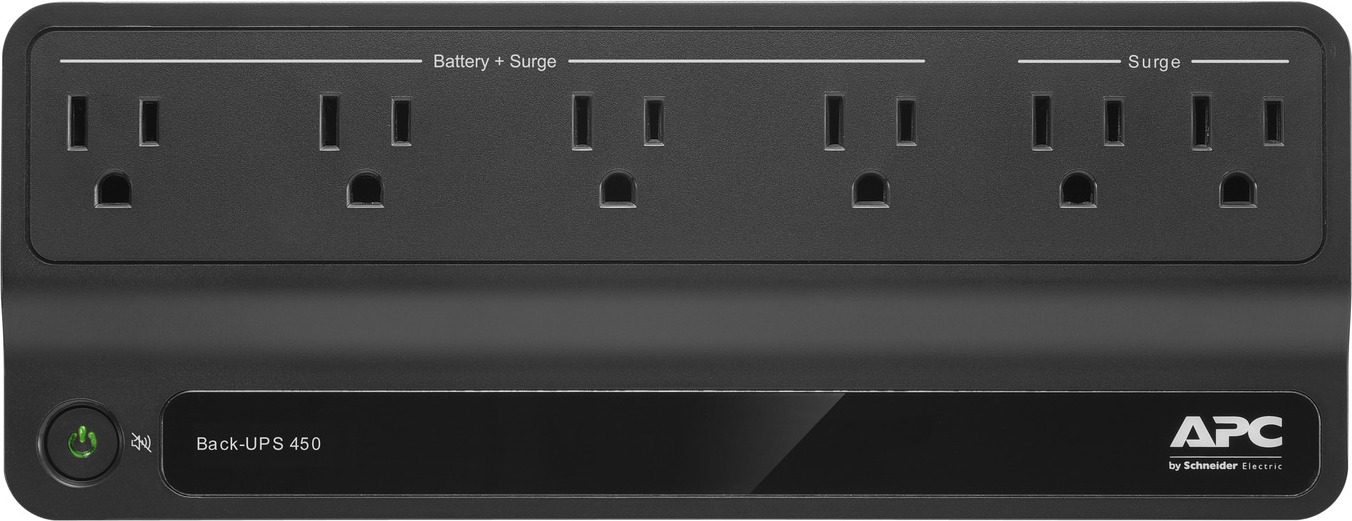 APC Back-UPS Connect  450VA, 120V, 6 NEMA outlets (2 surge), Battery is not user replaceable Hardware Detail