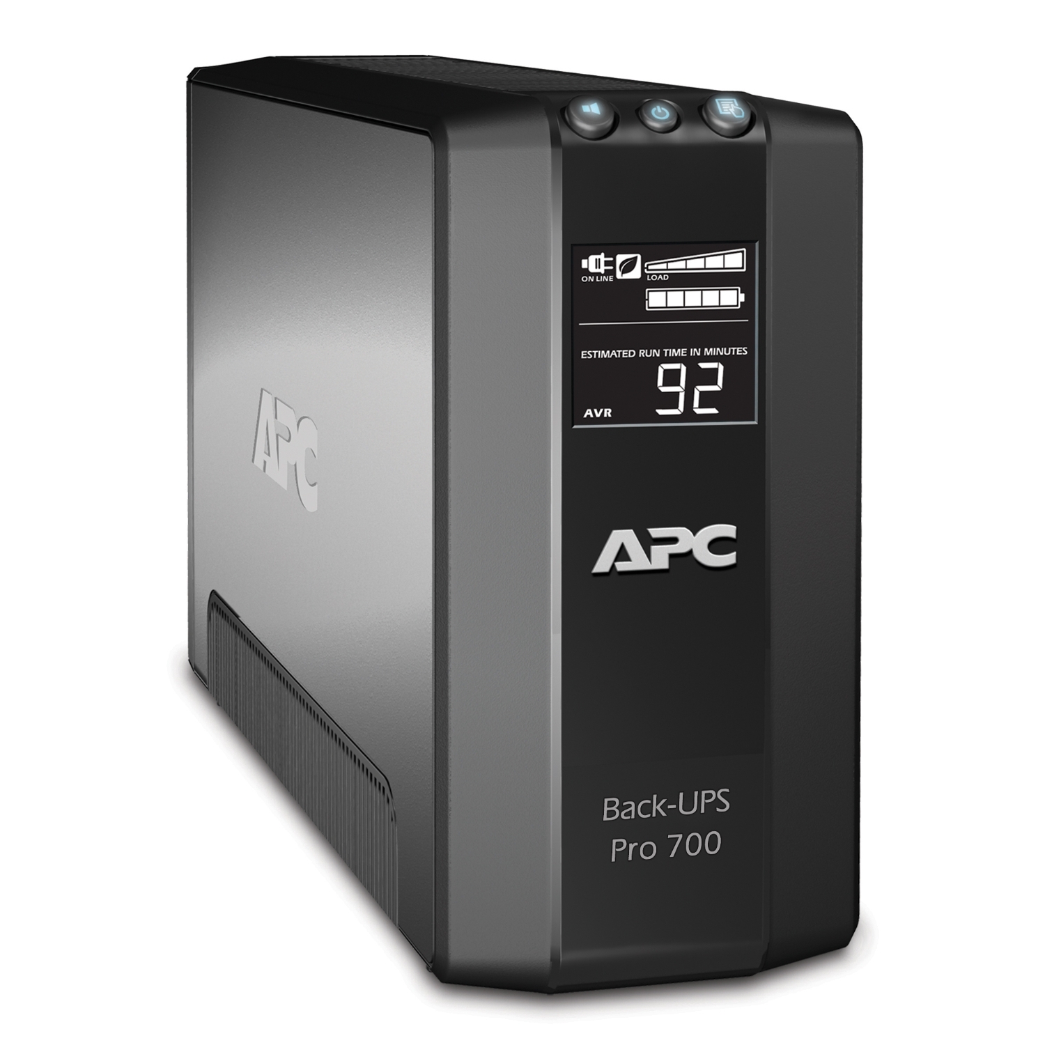 APC Back-UPS Pro, 700VA/420W, Tower, 120V, 6x NEMA 5-15R outlets, AVR, LCD, User Replaceable Battery Back View