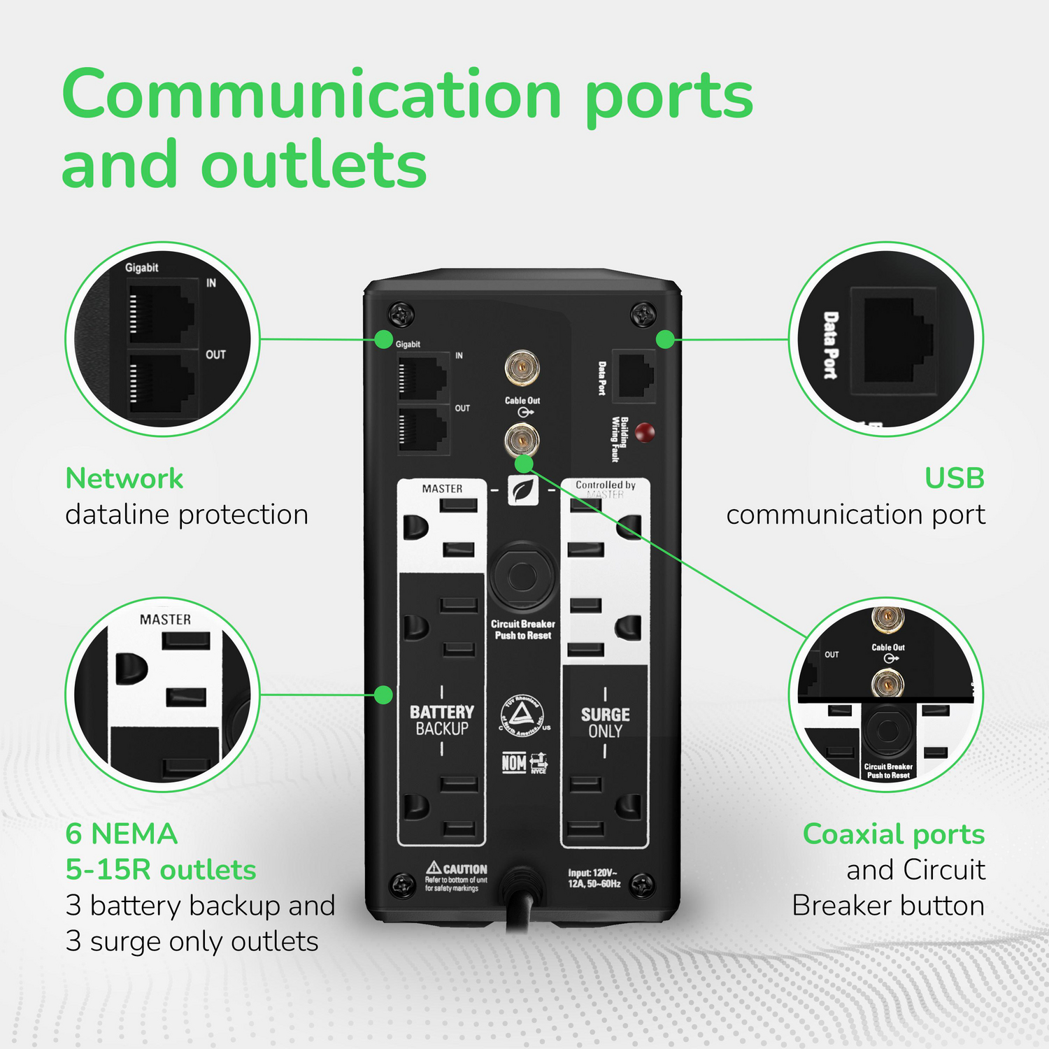APC Back-UPS Pro, 700VA/420W, Tower, 120V, 6x NEMA 5-15R outlets, AVR, LCD, User Replaceable Battery View 4