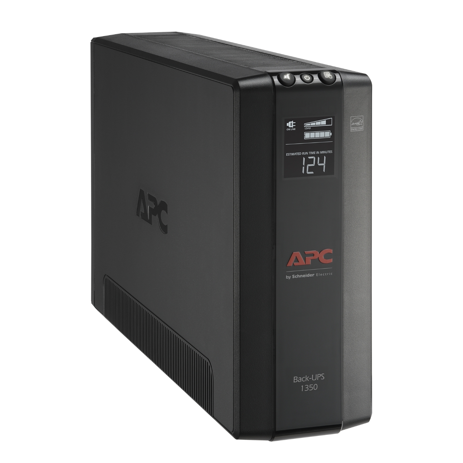 APC Back-UPS 1350, Compact Tower, 1350VA, 120V, AVR, LCD, 10 NEMA outlets (5 surge) Hardware Detail