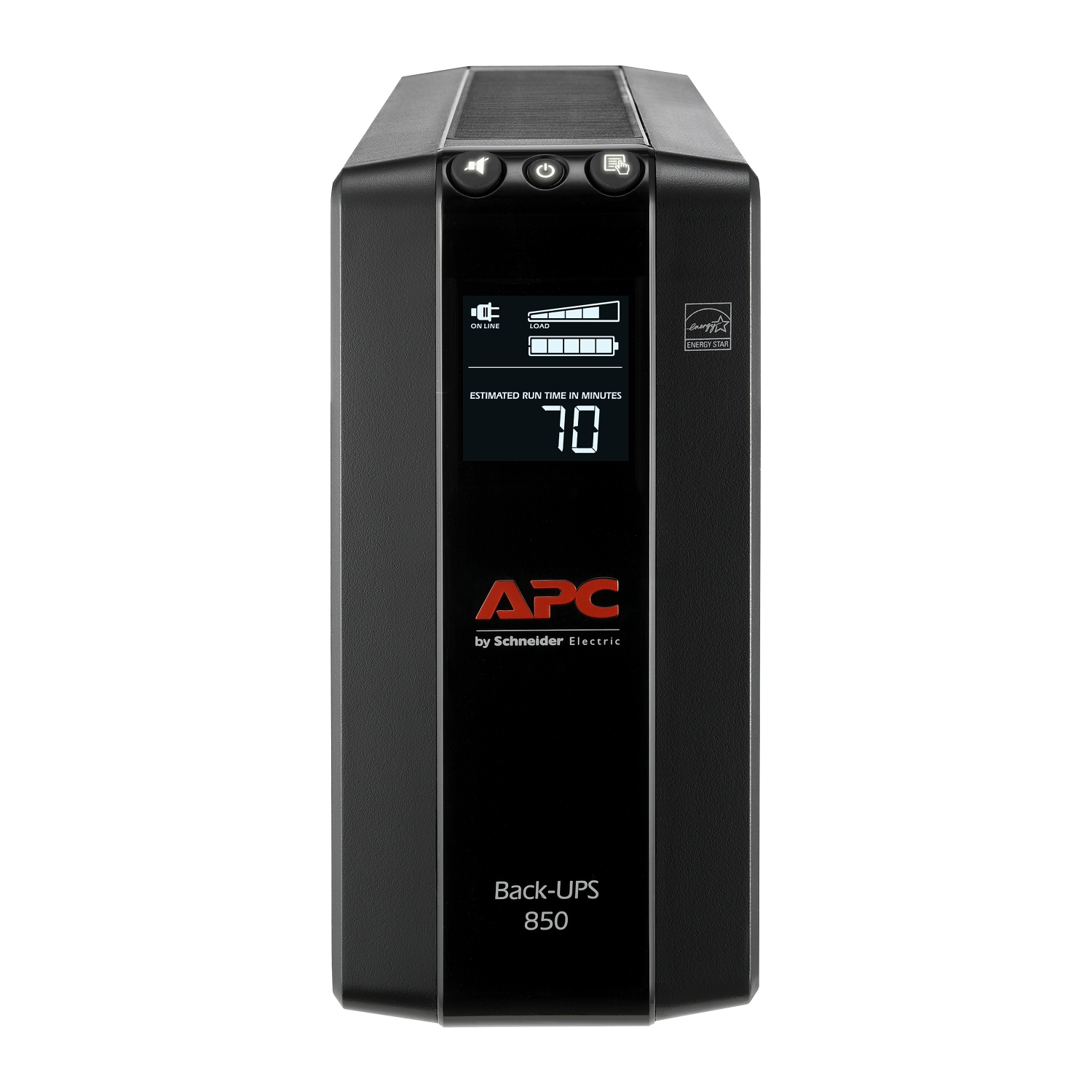 APC Back-UPS 850, Compact Tower, 850VA, 120V, AVR, LCD, 8 NEMA outlets (4 surge) View 5