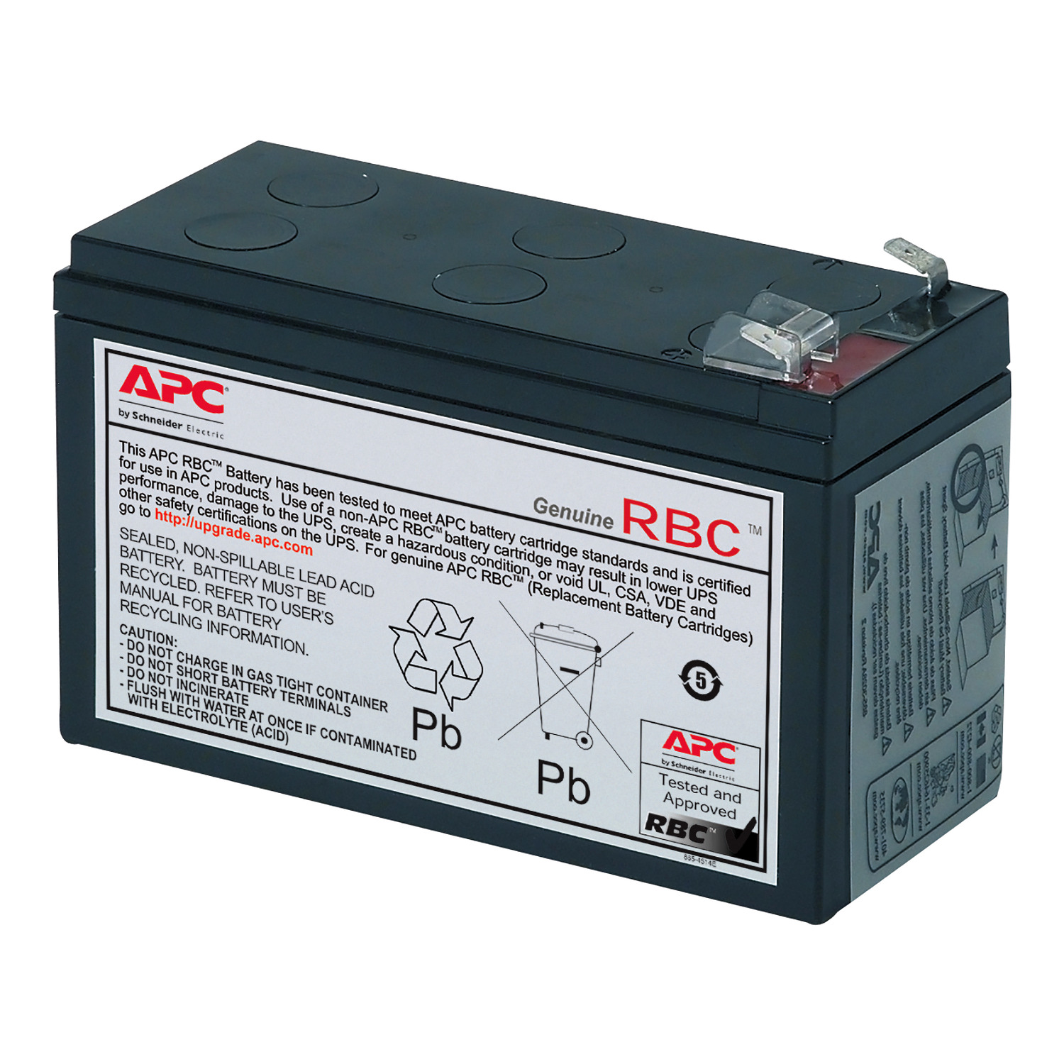 APC Replacement Battery Cartridge for Back-UPS, 12V 9Ah lead-acid battery (RBC17)