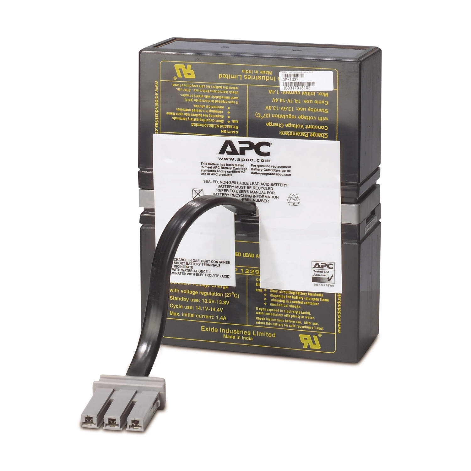 APC Replacement Battery Cartridge #32 Front View