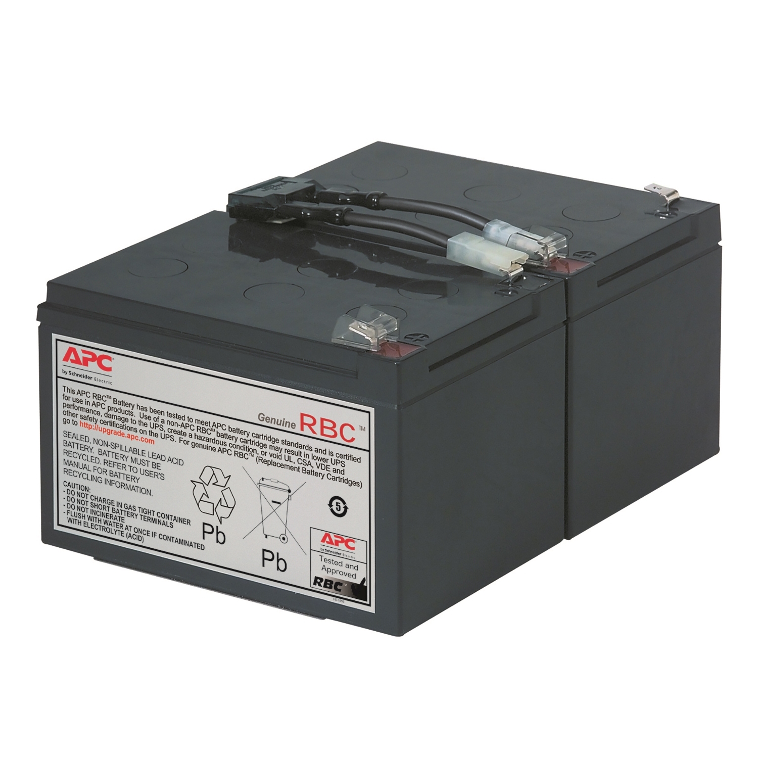 APC Replacement Battery Cartridge for Back-UPS, 12V 9Ah lead-acid battery,  2-year repair or replace warranty Front View