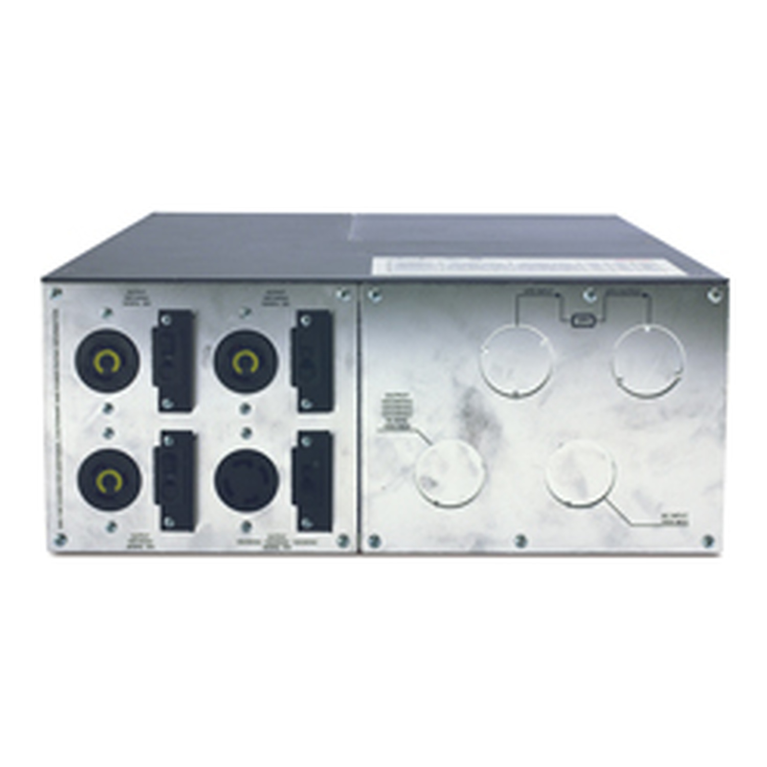 APC Service Bypass Panel 200/208/240V Symmetra LX 4-16kVA (1)L14-30R, (3)L5-20R, (1)100A Hardwire Front View