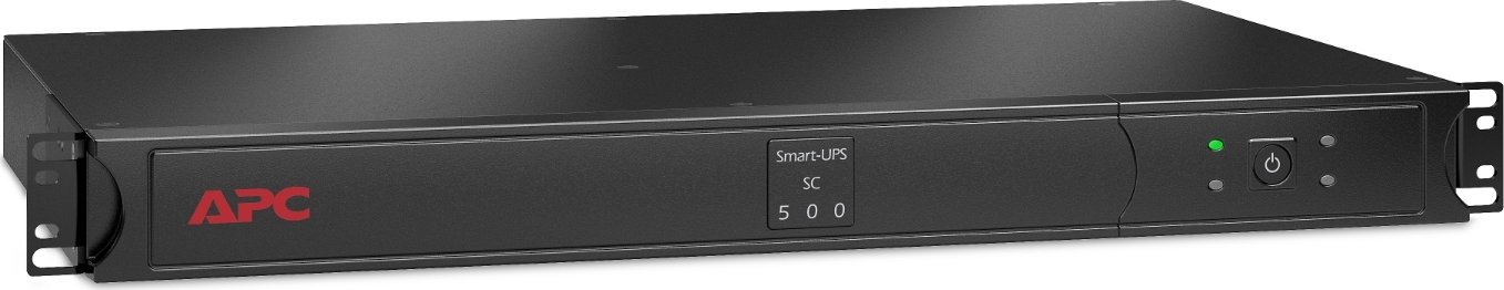 APC Smart-UPS, Line Interactive, 500VA, Rackmount 1U, 120V, 4x NEMA 5-15R outlets, Short Depth Back View