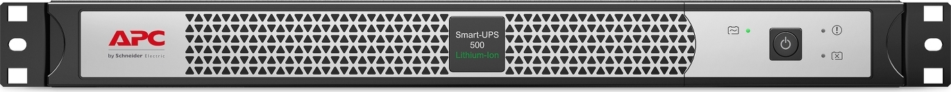 APC Smart-UPS, Line Interactive, 500VA, Lithium-ion, Rackmount 1U, 230V, 4x IEC C13 outlets, Short Depth Front View