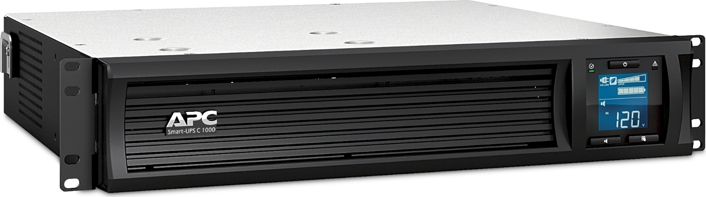 APC Smart-UPS C, Line Interactive, 1000VA, Rackmount 2U, 120V, 6x NEMA 5-15R outlets, SmartConnect port, USB and Serial communication, AVR,Graphic LCD Back View