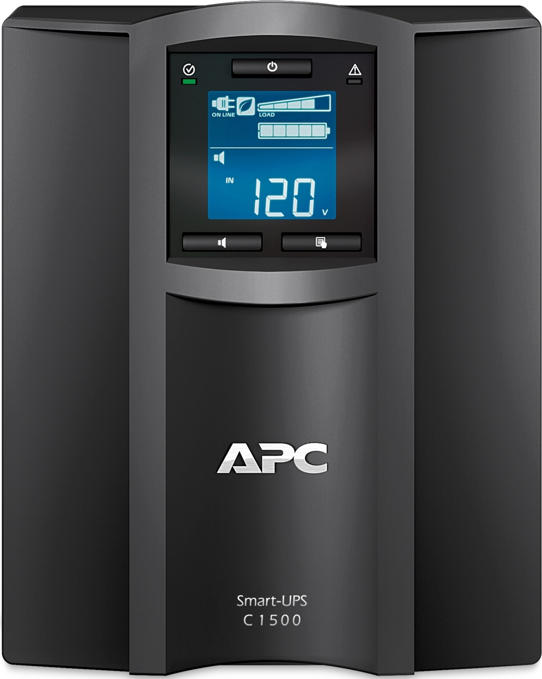 APC Smart-UPS C, Line Interactive, 1440VA, Tower, 120V, 8x NEMA 5-15R outlets, SmartConnect port, USB and Serial communication, AVR, Graphic LCD Hardware Detail