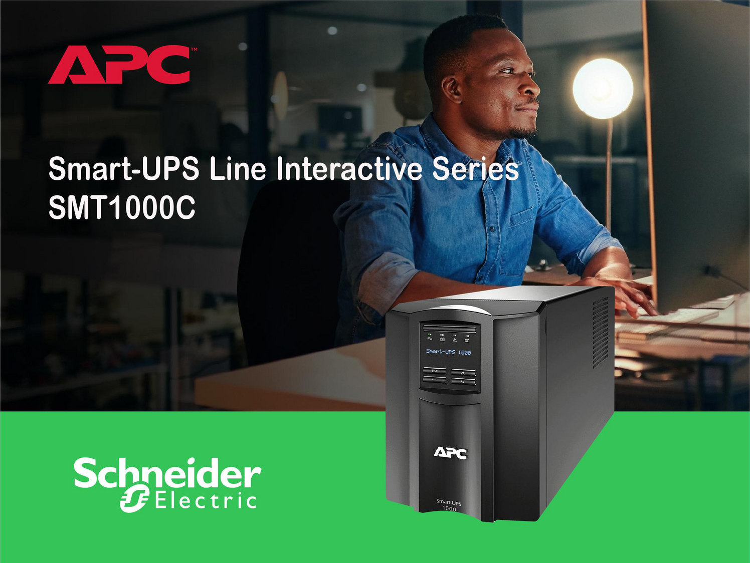 APC Smart-UPS, Line Interactive, 1000VA, Tower, 120V, 8x NEMA 5-15R outlets, SmartConnect Port+SmartSlot, AVR, LCD Hardware Detail
