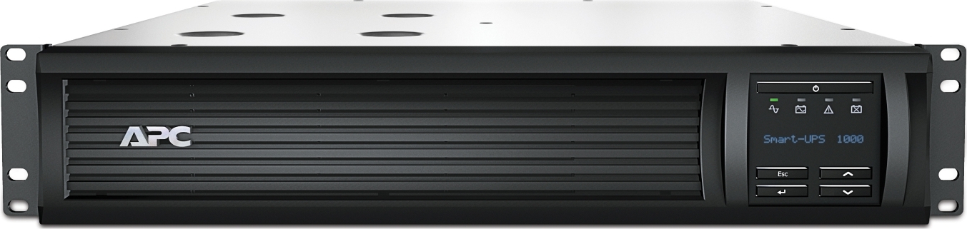 APC Smart-UPS, Line Interactive, 1000VA, Rackmount 2U, 120V, 6x NEMA 5-15R outlets, SmartConnect Port+SmartSlot, AVR, LCD Hardware Detail