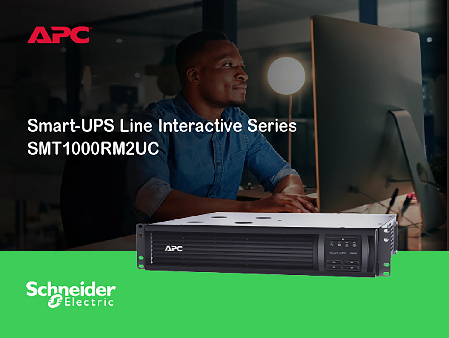 APC Smart-UPS, Line Interactive, 1000VA, Rackmount 2U, 120V, 6x NEMA 5-15R outlets, SmartConnect Port+SmartSlot, AVR, LCD View 4