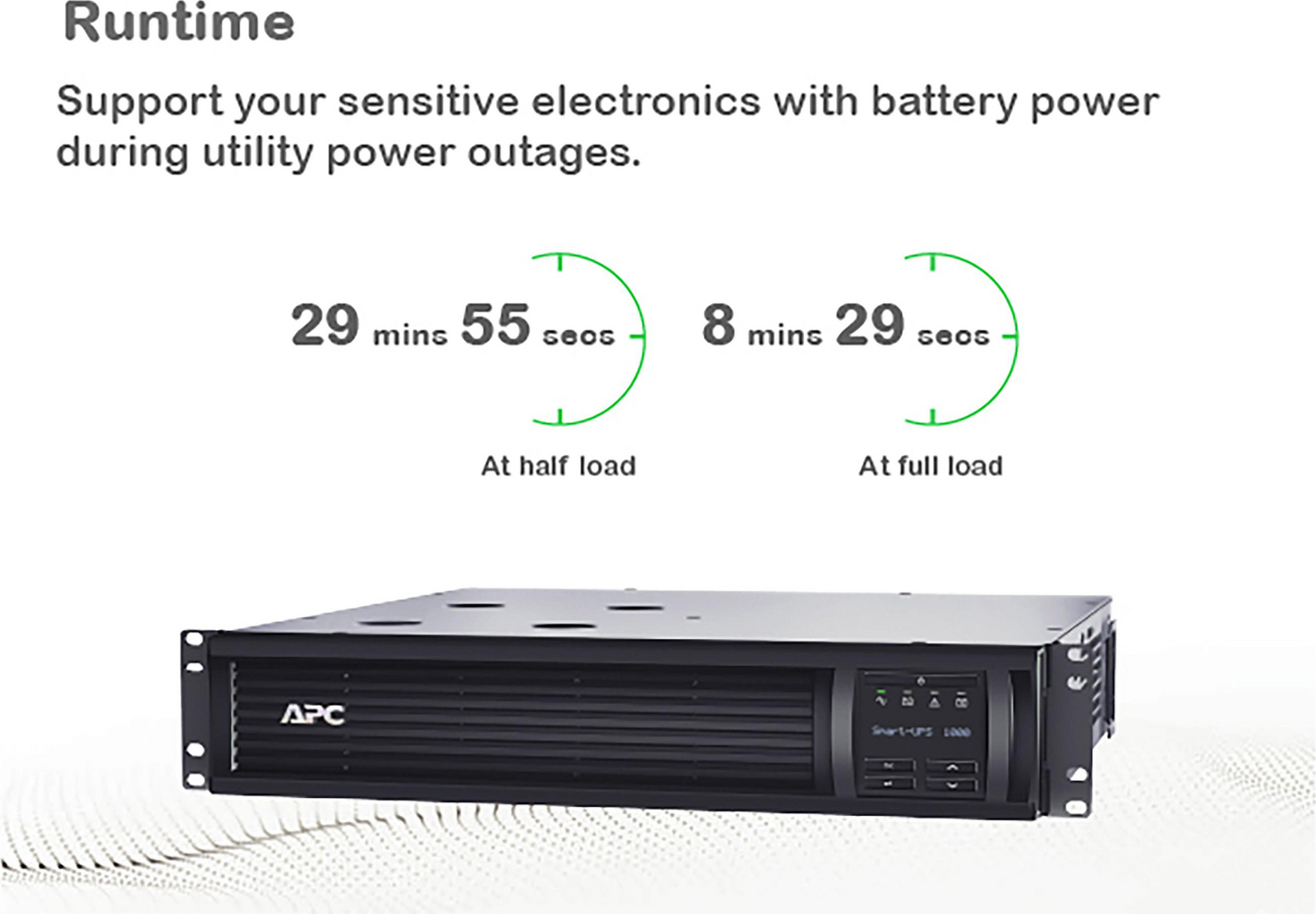 APC Smart-UPS, Line Interactive, 1000VA, Rackmount 2U, 120V, 6x NEMA 5-15R outlets, SmartConnect Port+SmartSlot, AVR, LCD View 5
