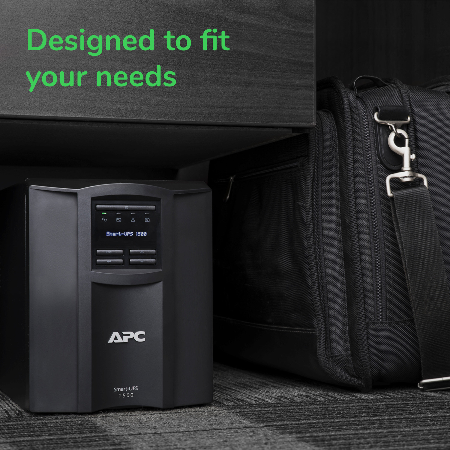 APC Smart-UPS, Line Interactive, 1500VA, Tower, 120V, 8x NEMA 5-15R outlets, SmartConnect Port+SmartSlot, AVR, LCD View 6