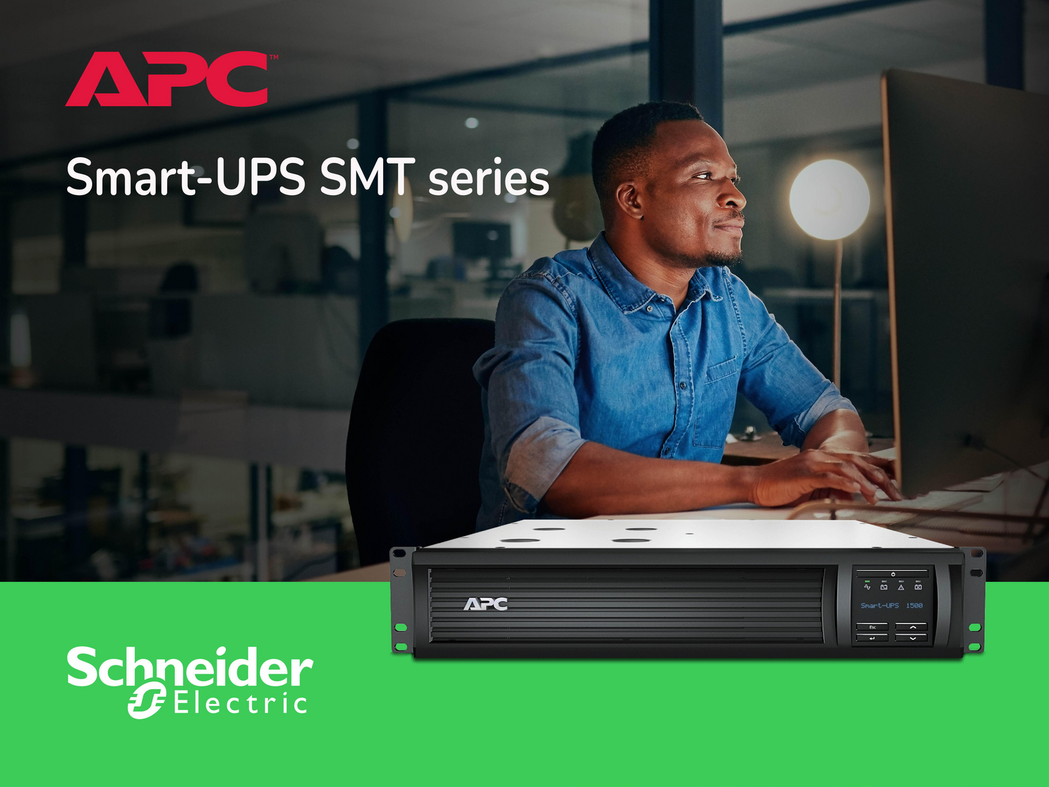 APC Smart-UPS, Line Interactive, 1500VA, Rackmount 2U, 120V, 6x NEMA 5-15R outlets, SmartConnect Port+Network Card, AVR, LCD Hardware Detail
