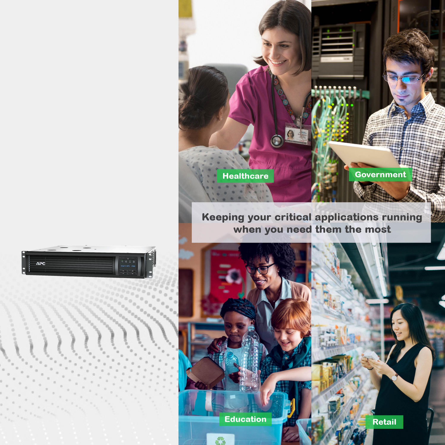 APC Smart-UPS, Line Interactive, 1500VA, Rackmount 2U, 120V, 6x NEMA 5-15R outlets, SmartConnect Port+SmartSlot, AVR, LCD View 15