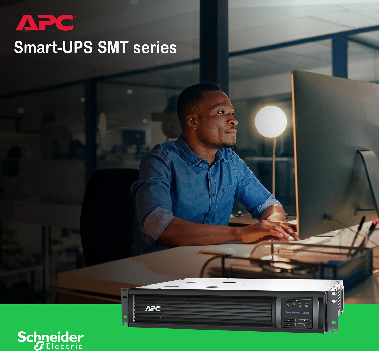 APC Smart-UPS, Line Interactive, 1500VA, Rackmount 2U, 120V, 6x NEMA 5-15R outlets, SmartConnect Port+SmartSlot, AVR, LCD View 16