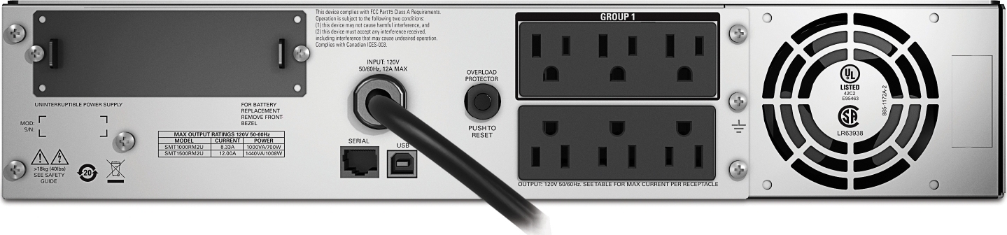 APC Smart-UPS 1.5kVA 120V RM SHIPBOARD Front View