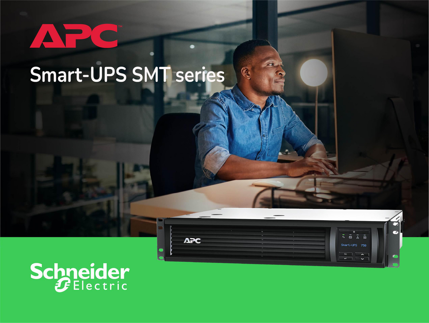 APC Smart-UPS, Line Interactive, 750VA, Rackmount 2U, 120V, 6x NEMA 5-15R outlets, SmartConnect Port+Network Card, AVR, LCD Hardware Detail
