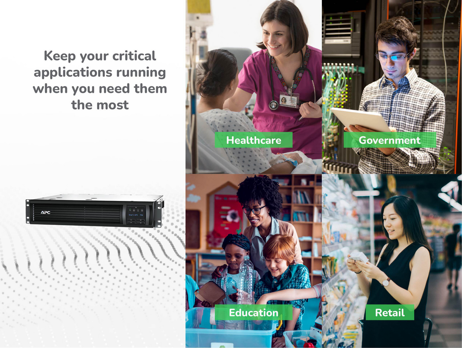 APC Smart-UPS, Line Interactive, 750VA, Rackmount 2U, 120V, 6x NEMA 5-15R outlets, SmartConnect Port+SmartSlot, AVR, LCD View 12