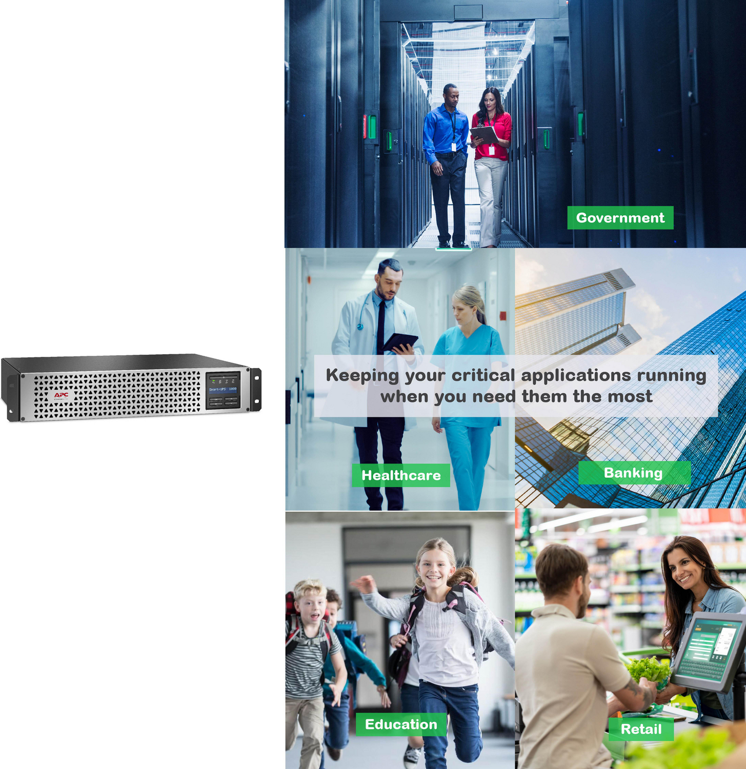 APC Smart-UPS, Line Interactive, 1000VA, Lithium-ion, Rackmount 2U, 120V, 6x NEMA 5-15R outlets, SmartConnect Port+SmartSlot, Short Depth, AVR, LCD View 8