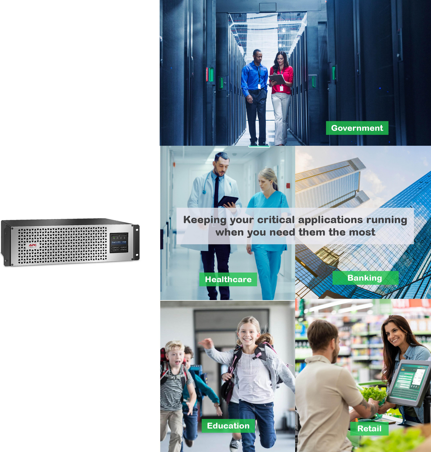 APC Smart-UPS, Line Interactive, 1500VA, Lithium-ion, Rackmount 3U, 120V, 6x NEMA 5-15R outlets, SmartConnect Port+Network Card, Short Depth, AVR, LCD View 5