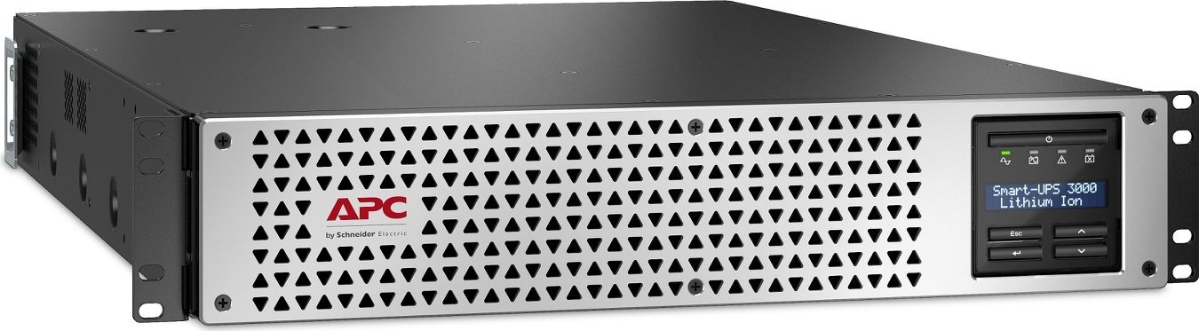 APC Smart-UPS, Line Interactive, 3kVA, Lithium-ion, Rackmount 2U, 120V, 1x NEMA L5-30R+6x NEMA 5-20R outlets, SmartConnect Port+Network Card, AVR, LCD Hardware Detail