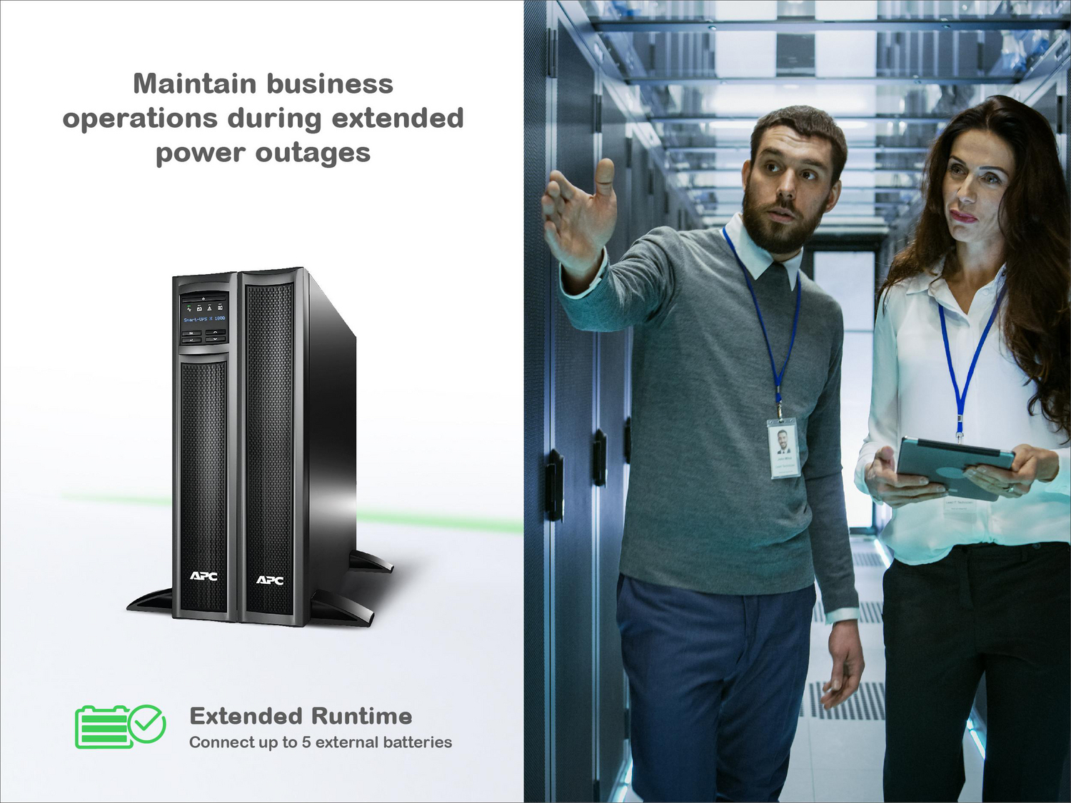 APC Smart-UPS X, Line Interactive, 1000VA, Rack/tower convertible 2U, 120V, 8x 5-15R NEMA, SmartConnect port+NMC, Extended runtime View 6