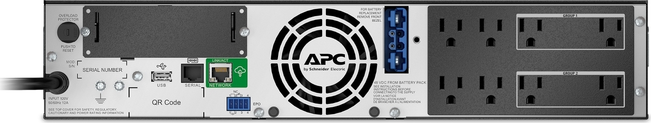 APC Smart-UPS X, Line Interactive, 1000VA, Rack/tower convertible 2U, 120V, 8x 5-15R NEMA, SmartConnect port, Extended runtime Hardware Detail