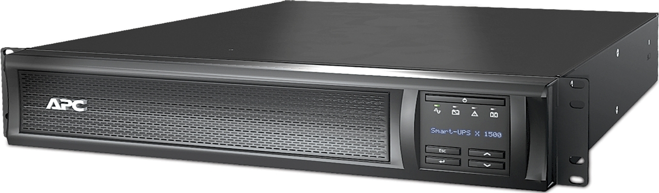 APC Smart-UPS X, Line Interactive, 1500VA, Rack/tower convertible 2U, 120V, 8x 5-15R NEMA, SmartConnect port+NMC, Extended runtime, TAA Front View