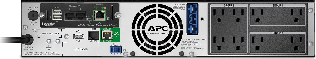 APC Smart-UPS X, Line Interactive, 1500VA, Rack/tower convertible 2U, 120V, 8x 5-15R NEMA, SmartConnect port+NMC, Extended runtime, TAA View 5