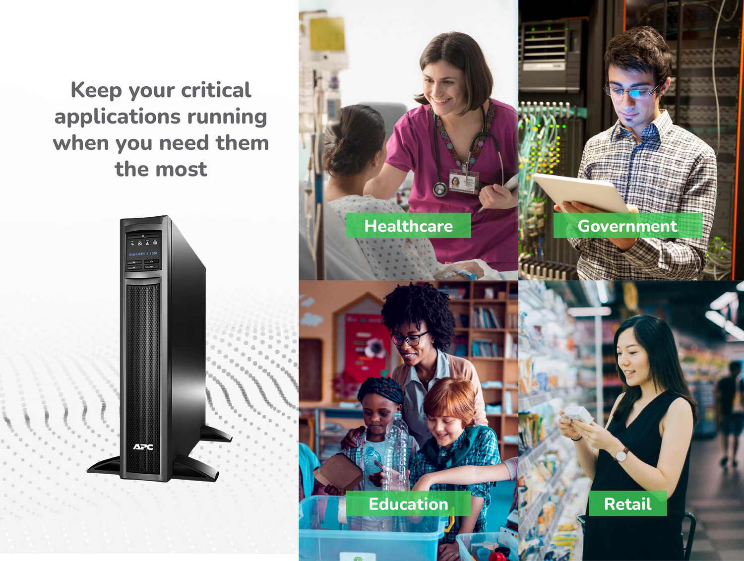 APC Smart-UPS X, Line Interactive, 1500VA, Rack/tower convertible 2U, 120V, 8x 5-15R NEMA, SmartConnect port+NMC, Extended runtime View 13