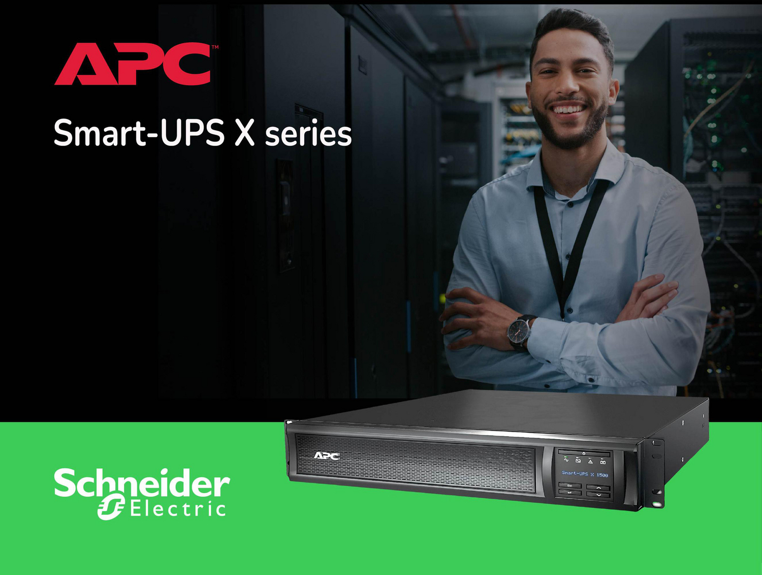 APC Smart-UPS X, Line Interactive, 1500VA, Rack/tower convertible 2U, 120V, 8x 5-15R NEMA, SmartConnect port+NMC, Extended runtime View 5