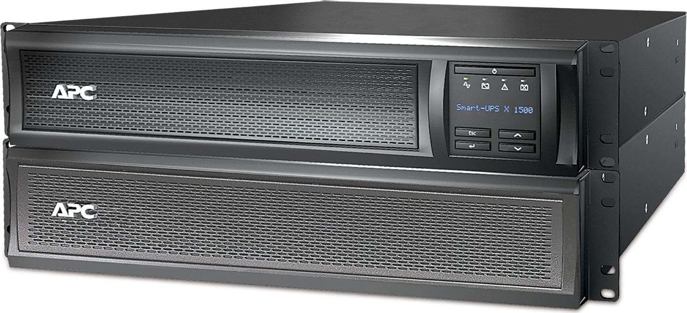 APC Smart-UPS X, Line Interactive, 1500VA, Rack/tower convertible 2U, 120V, 8x 5-15R NEMA, SmartConnect port, Extended runtime [TAA] Front View