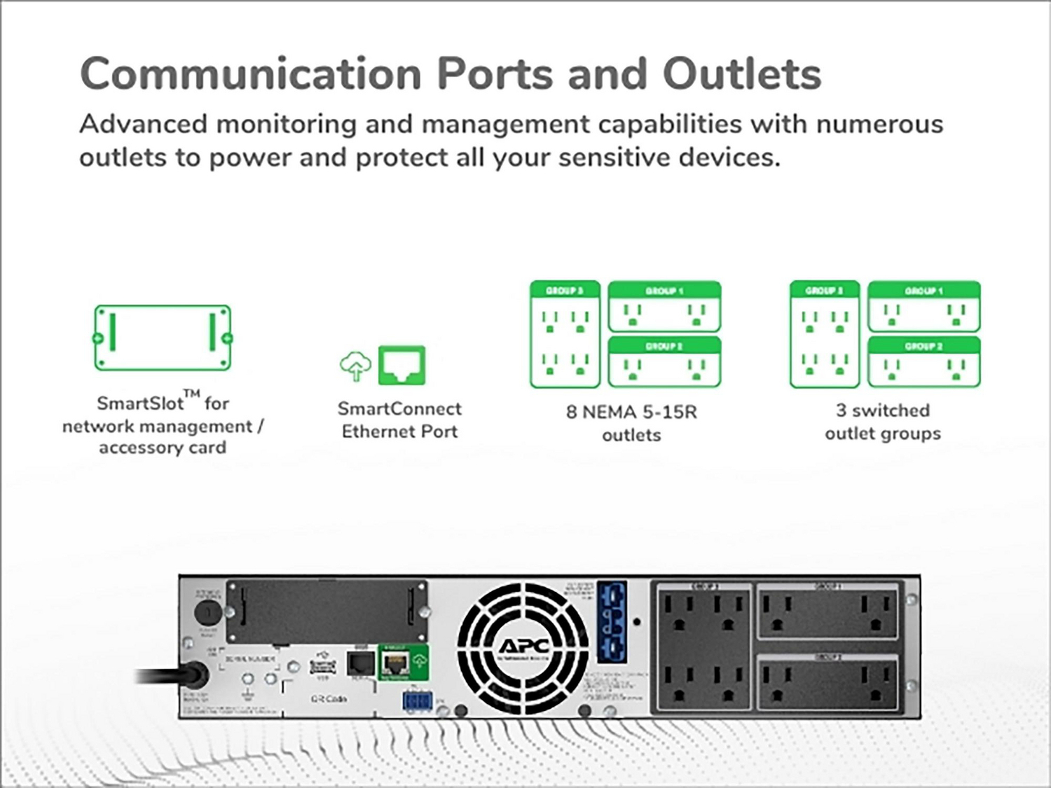APC Smart-UPS X, Line Interactive, 1500VA, Rack/tower convertible 2U, 120V, 8x 5-15R NEMA, SmartConnect port, Extended runtime View 5