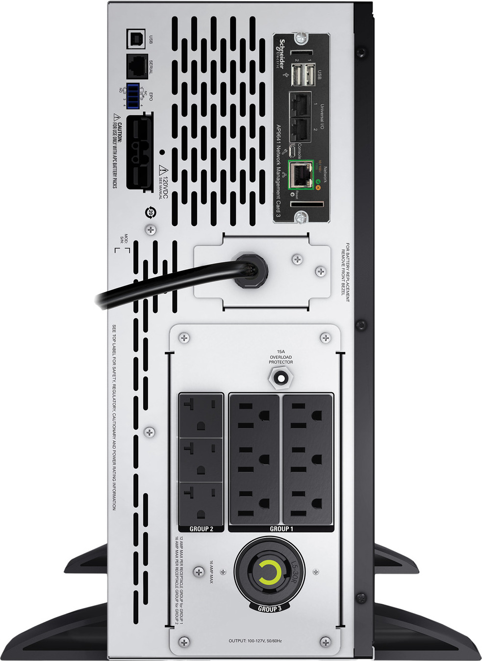 APC Smart-UPS X, Line Interactive, 2000VA, Rack/tower convertible 4U, 100V-127V, 6x 5-15R+3x 5-20R+1x L5-20R NEMA,NMC,Extended runtime,Short depth [TAA] View 7