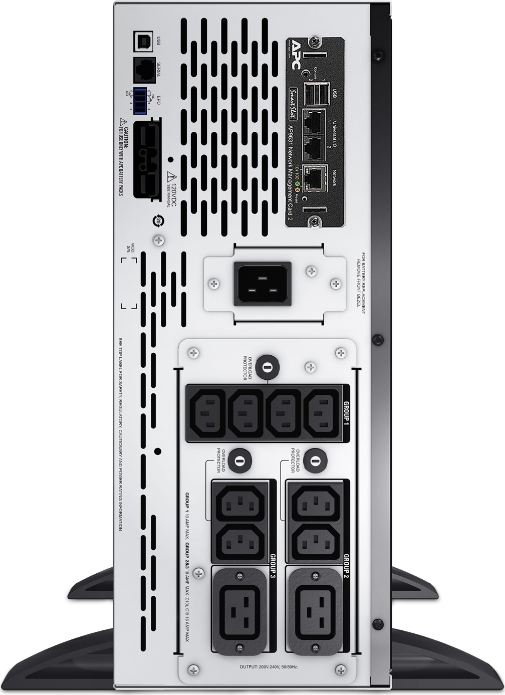 APC Smart-UPS X, Line Interactive, 2200VA, Rack/tower convertible 4U, 208V-230V, 8x C13+2x C19 IEC, Network card, Extended runtime, Short depth View 7
