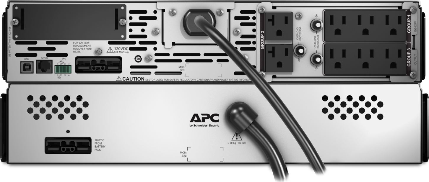 APC Smart-UPS X, Line Interactive, 2200VA, Rack/tower convertible 2U, 100V-127V, 6x 5-15R+2x 5-20R NEMA, SmartSlot, Extended runtime Front View