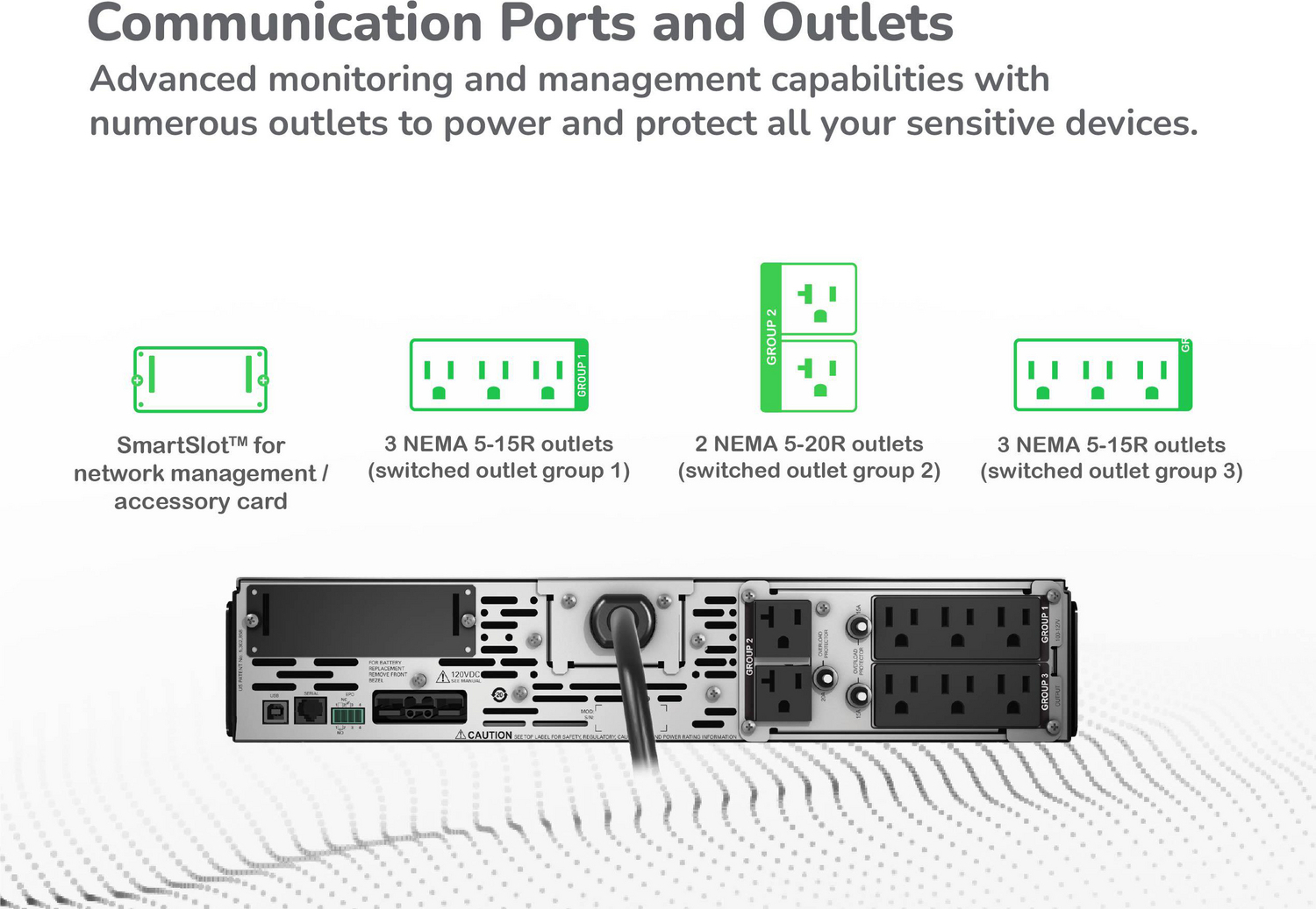 APC Smart-UPS X, Line Interactive, 2200VA, Rack/tower convertible 2U, 100V-127V, 6x 5-15R+2x 5-20R NEMA, SmartSlot, Extended runtime View 13