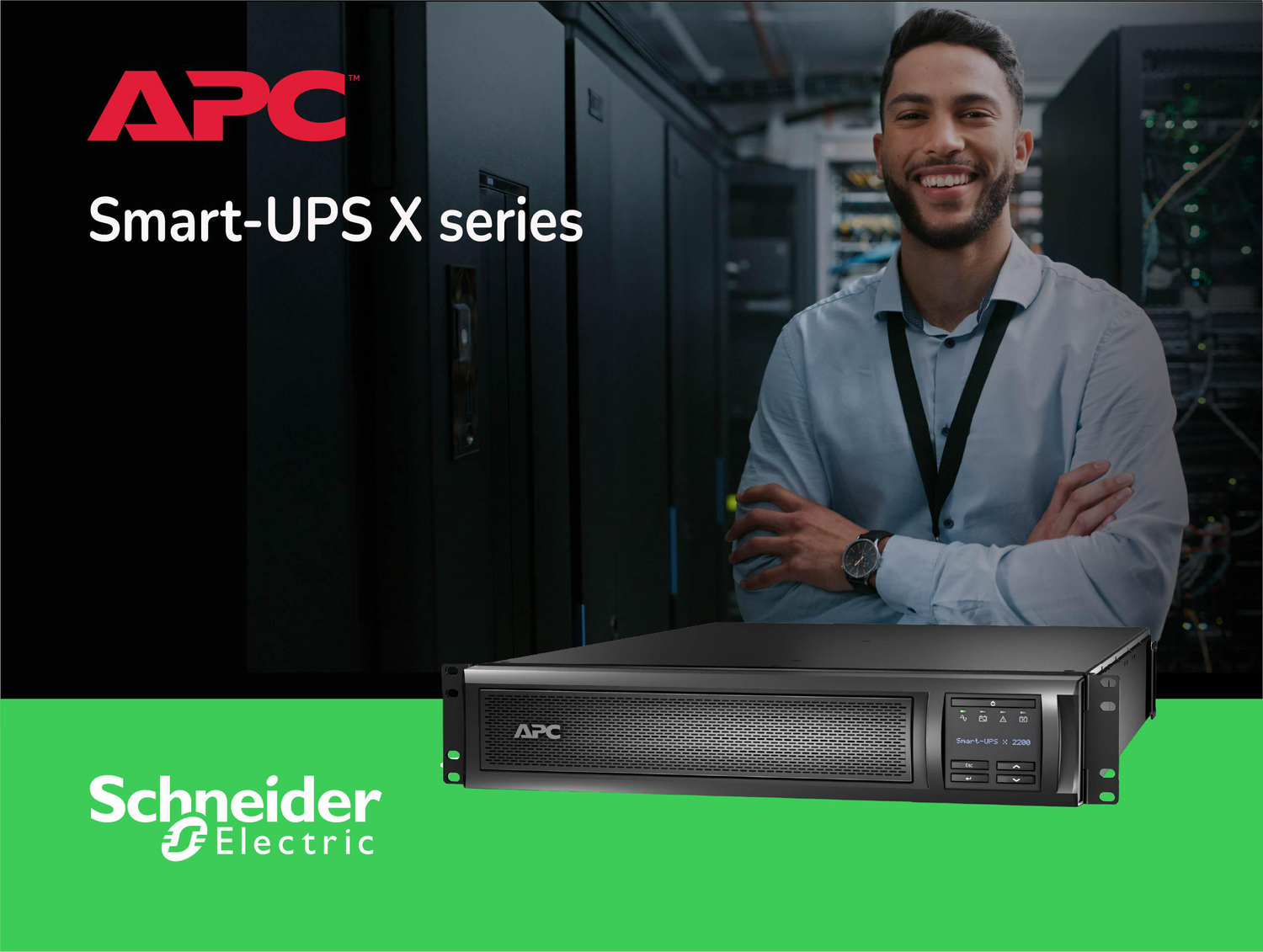 APC Smart-UPS X, Line Interactive, 2200VA, Rack/tower convertible 2U, 100V-127V, 6x 5-15R+2x 5-20R NEMA, SmartSlot, Extended runtime View 6