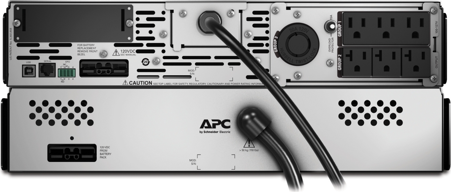 APC Smart-UPS X, Line Interactive, 2000VA, Rack/tower 2U, 100V-127V, 3x 5-15R+3x 5-20R+1x L5-20R NEMA, SmartSlot, Extended runtime, 10ft input cord Hardware Detail