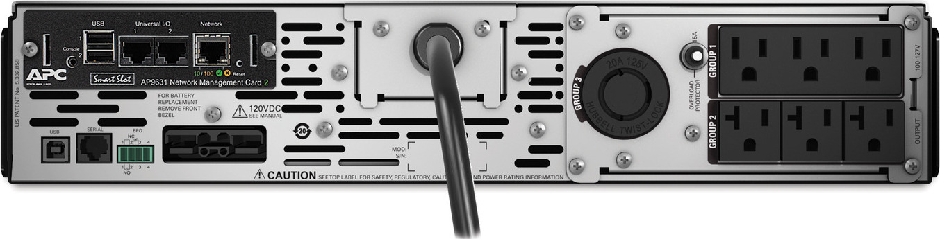APC Smart-UPS X, Line Interactive, 2000VA, Rack/tower convertible 2U, 100V-127V, 3x 5-15R+3x 5-20R+1x L5-20R NEMA, NMC, Extended runtime [TAA] View 5
