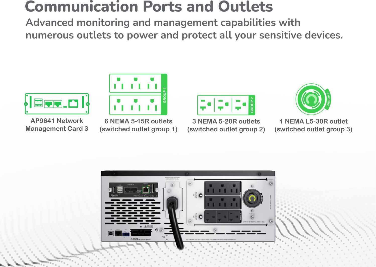 APC Smart-UPS X, Line Interactive, 3kVA, Rack/tower convertible 4U, 100V-127V, 6x 5-15R+3x 5-20R+1x L5-30R NEMA, NMC, Extended runtime, Short depth View 15