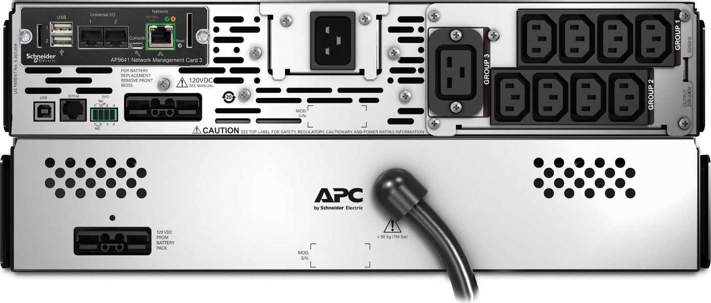 APC Smart-UPS X, Line Interactive, 3kVA, Rack/tower convertible 2U, 208V-230V, 8x C13+1x C19 IEC, Network card, Extended runtime Hardware Detail