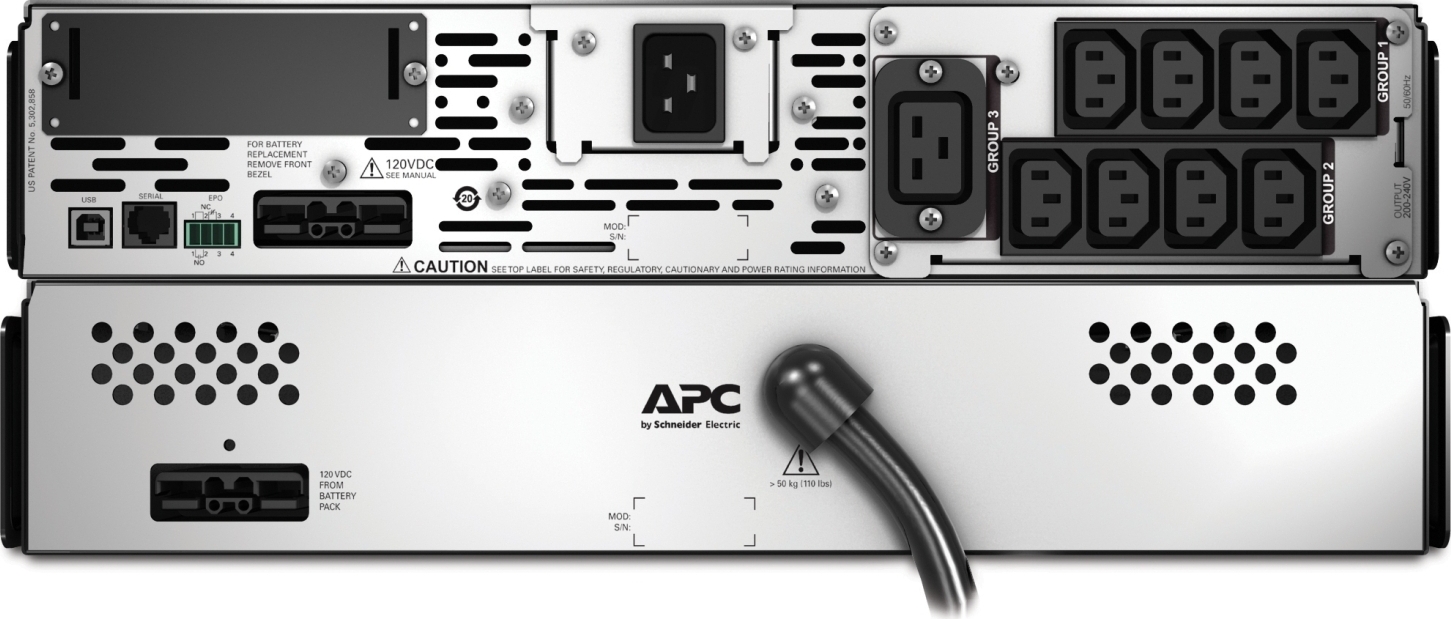 APC Smart-UPS X, Line Interactive, 3kVA, Rack/tower convertible 2U, 208V-230V, 8x C13+1x C19 IEC, SmartSlot, Extended runtime Hardware Detail